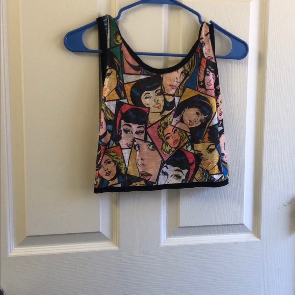 Comic graphic crop top